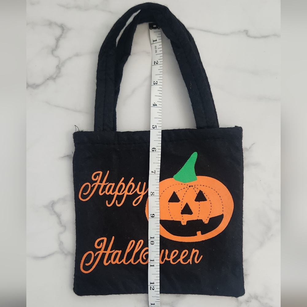 Halloween Pumpkin Black Tote Bag - Picture 7 of 9